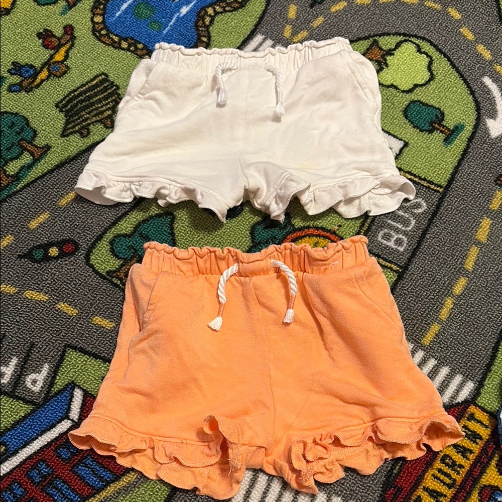 Garanimals Ruffle Hem Shorts White and Orange